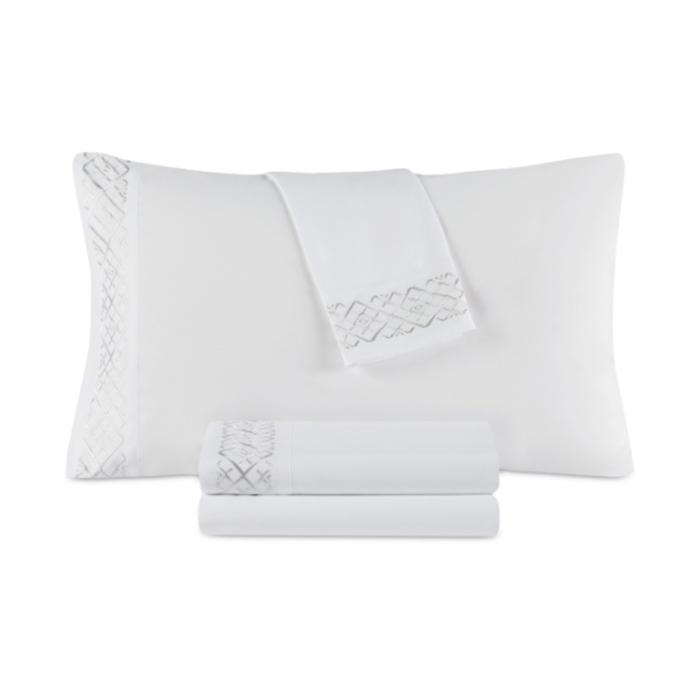Decor Studio Holiday Embroidered Microfiber 3-Pc. Sheet Set, Twin - Diamond
